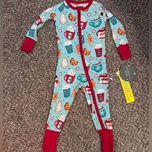 NWT Little Sleepies Peppermint Mocha Christmas 12-18 Zippy